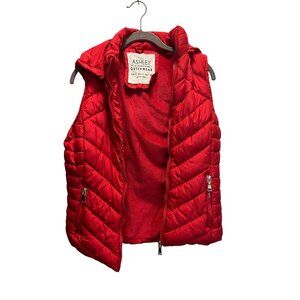 Ashley By 26 International Red Puffer Vest S Nylon & Polyester Womens Outerwear